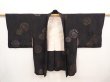 Photo6: 6526T07z770 Vintage Japanese Kimono Silk HAORI Chrysanthemum Black (6)