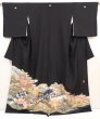 Photo1: 6526T13z1560  Japanese Kimono Silk TOMESODE Princess Black (1)