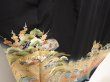 Photo3: 6526T14z1560  Japanese Kimono Silk Artist work TOMESODE Jigami Black (3)