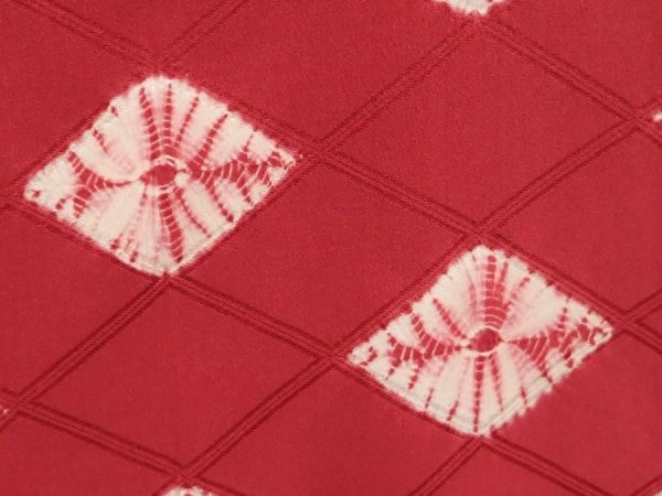 Photo4: 6603T01z460 Vintage Japanese Kimono Silk HAORI  Dull red (4)