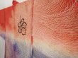 Photo2: 6603T02z450 Vintage Japanese Kimono Silk HAORI Chrysanthemum Dark red (2)