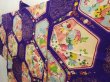 Photo2: 6603T03z400 Antique Japanese Kimono Silk HAORI Flowers 	Dark lavender (2)