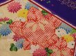 Photo4: 6603T03z400 Antique Japanese Kimono Silk HAORI Flowers 	Dark lavender (4)
