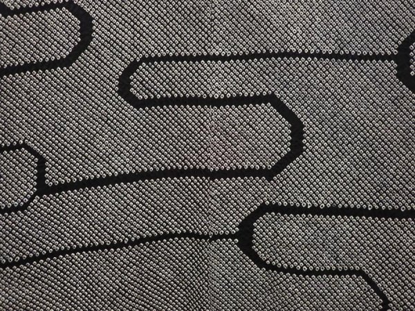 Photo3: 6603T05z550  Japanese Kimono Silk SHIBORI HAORI  Black (3)