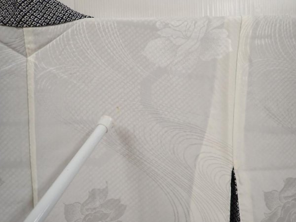 Photo8: 6603T05z550  Japanese Kimono Silk SHIBORI HAORI  Black (8)