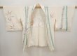 Photo5: 6603T06z550  Japanese Kimono Silk SHIBORI HAORI Bamboo Off-white (5)