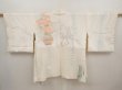 Photo6: 6603T06z550  Japanese Kimono Silk SHIBORI HAORI Bamboo Off-white (6)