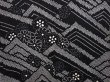 Photo3: 6603T08z600  Japanese Kimono Silk SHIBORI HAORI Wave Black (3)