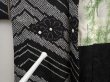 Photo6: 6603T08z600  Japanese Kimono Silk SHIBORI HAORI Wave Black (6)