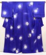 Photo1: 6603T09z890  Japanese Kimono Silk KOMON Flowers Dark lavender blue (1)