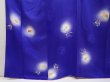 Photo4: 6603T09z890  Japanese Kimono Silk KOMON Flowers Dark lavender blue (4)