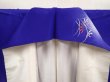 Photo8: 6603T09z890  Japanese Kimono Silk KOMON Flowers Dark lavender blue (8)