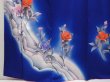 Photo6: 6603T10z910  Japanese Kimono Silk TSUKESAGE Flower Royal blue (6)