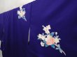 Photo2: 6603T11z890  Japanese Kimono Silk TSUKESAGE Bird Dark lavender blue (2)