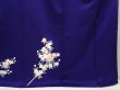 Photo7: 6603T11z890  Japanese Kimono Silk TSUKESAGE Bird Dark lavender blue (7)