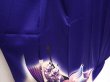 Photo3: 6603T12z930  Japanese Kimono Silk TSUKESAGE Bird Dark lavender blue (3)