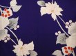 Photo5: 6603T13z640 Antique Japanese Kimono Silk KOMON Flower Dark lavender blue (5)