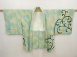 Photo5: 6604T01z590 Vintage Japanese Kimono Silk SHIBORI HAORI Apple Green (5)