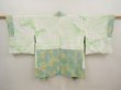 Photo6: 6604T01z590 Vintage Japanese Kimono Silk SHIBORI HAORI Apple Green (6)