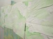 Photo7: 6604T01z590 Vintage Japanese Kimono Silk SHIBORI HAORI Apple Green (7)