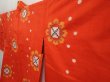 Photo2: 6604T02z330 Vintage Japanese Kimono Silk MEISEN HAORI  Tomato red (2)