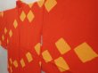Photo2: 6604T03z630 Vintage Japanese Kimono Silk HAORI  Orange-Red (2)