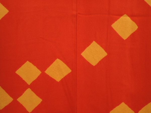 Photo3: 6604T03z630 Vintage Japanese Kimono Silk HAORI  Orange-Red (3)