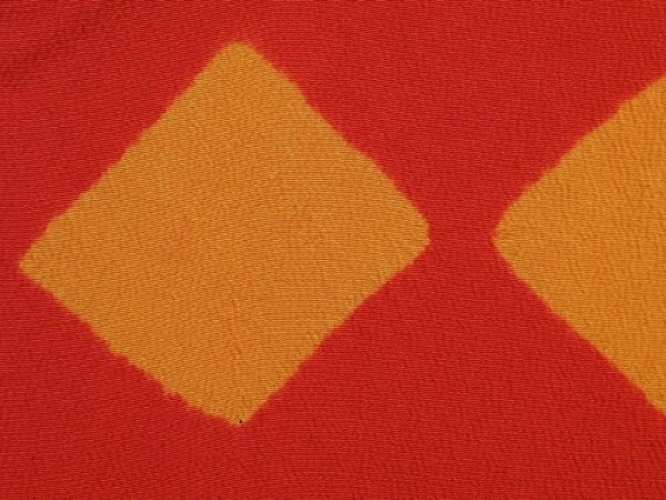 Photo4: 6604T03z630 Vintage Japanese Kimono Silk HAORI  Orange-Red (4)
