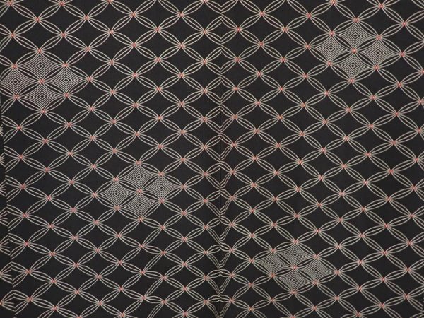 Photo3: 6604T05z510 Vintage Japanese Kimono Silk HAORI Shippo Black (3)