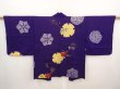 Photo1: 6604T07z430 Vintage Japanese Kimono Silk HAORI Tachibana Dark lavender (1)