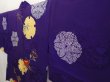 Photo2: 6604T07z430 Vintage Japanese Kimono Silk HAORI Tachibana Dark lavender (2)