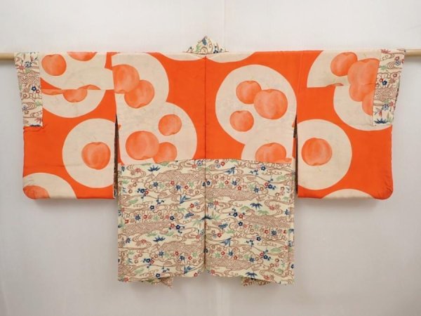 Photo8: 6604T08z560 Vintage Japanese Kimono Silk HAORI Plum blossom Champagne (8)
