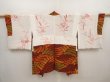 Photo6: 6604T09z610 Vintage Japanese Kimono Silk HAORI  Brown (6)