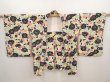 Photo7: 6604T10z620 Vintage Japanese Kimono Silk HAORI Flowers Off-white (7)