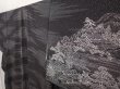 Photo2: 6604T11z1050  Japanese Kimono Silk TSUKESAGE Temple Black (2)