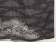 Photo7: 6604T11z1050  Japanese Kimono Silk TSUKESAGE Temple Black (7)