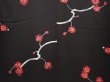 Photo5: 6604T12z1120  Japanese Kimono Silk KOMON Plum blossom Black (5)