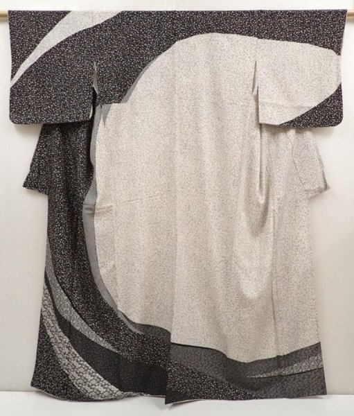 Photo1: 6604T13z950  Japanese Kimono Silk TSUKESAGE  Off-white (1)