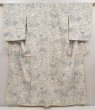 Photo1: 6604T14z980  Japanese Kimono Silk KOMON Garden Off-white (1)