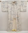 Photo8: 6604T14z980  Japanese Kimono Silk KOMON Garden Off-white (8)