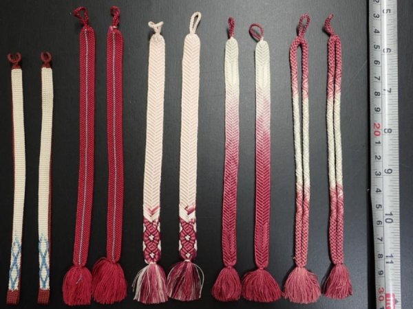 Photo1: H04z20  Japanese Kimono Silk HAORI HIMO 5pcs (1)