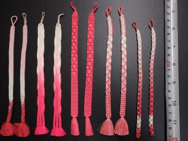 Photo1: H15z20  Japanese Kimono Silk HAORI HIMO 5pcs (1)