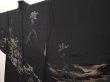 Photo2: 6605T01z500 Vintage Japanese Kimono Silk HAORI Flower Black (2)