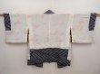 Photo7: 6605T02z410 Vintage Japanese Kimono Silk SHIBORI HAORI Wave Dark navy (7)