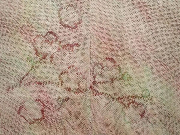 Photo3: 6605T04z410 Vintage Japanese Kimono Silk SHIBORI HAORI Plum blossom (3)