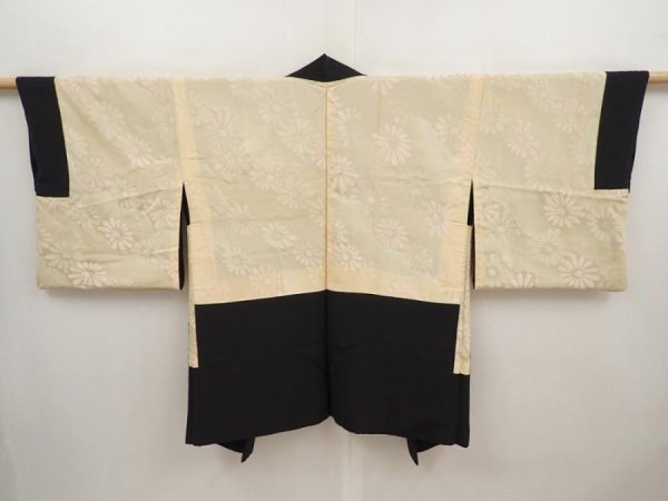 Photo6: 6605T05z540 Vintage Japanese Kimono Silk HAORI Maple Black (6)