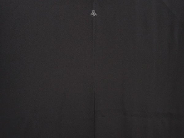 Photo3: 6605T07z550 Vintage Japanese Kimono Silk HAORI Plain Black (3)