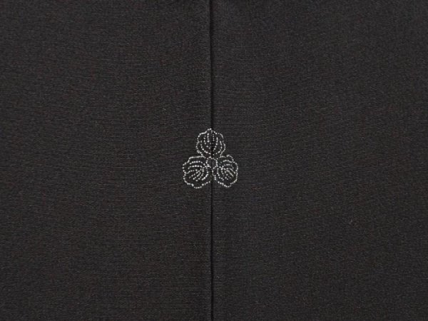 Photo5: 6605T07z550 Vintage Japanese Kimono Silk HAORI Plain Black (5)