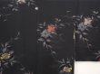 Photo3: 6605T09z680 Vintage Japanese Kimono Silk HAORI Flower Black (3)