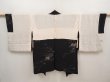Photo7: 6605T09z680 Vintage Japanese Kimono Silk HAORI Flower Black (7)